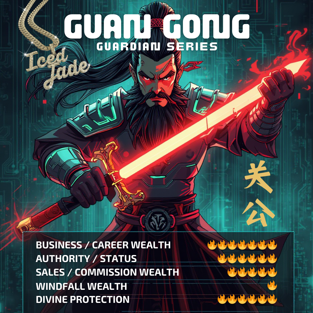Type A Green Jade Guan Gong Display