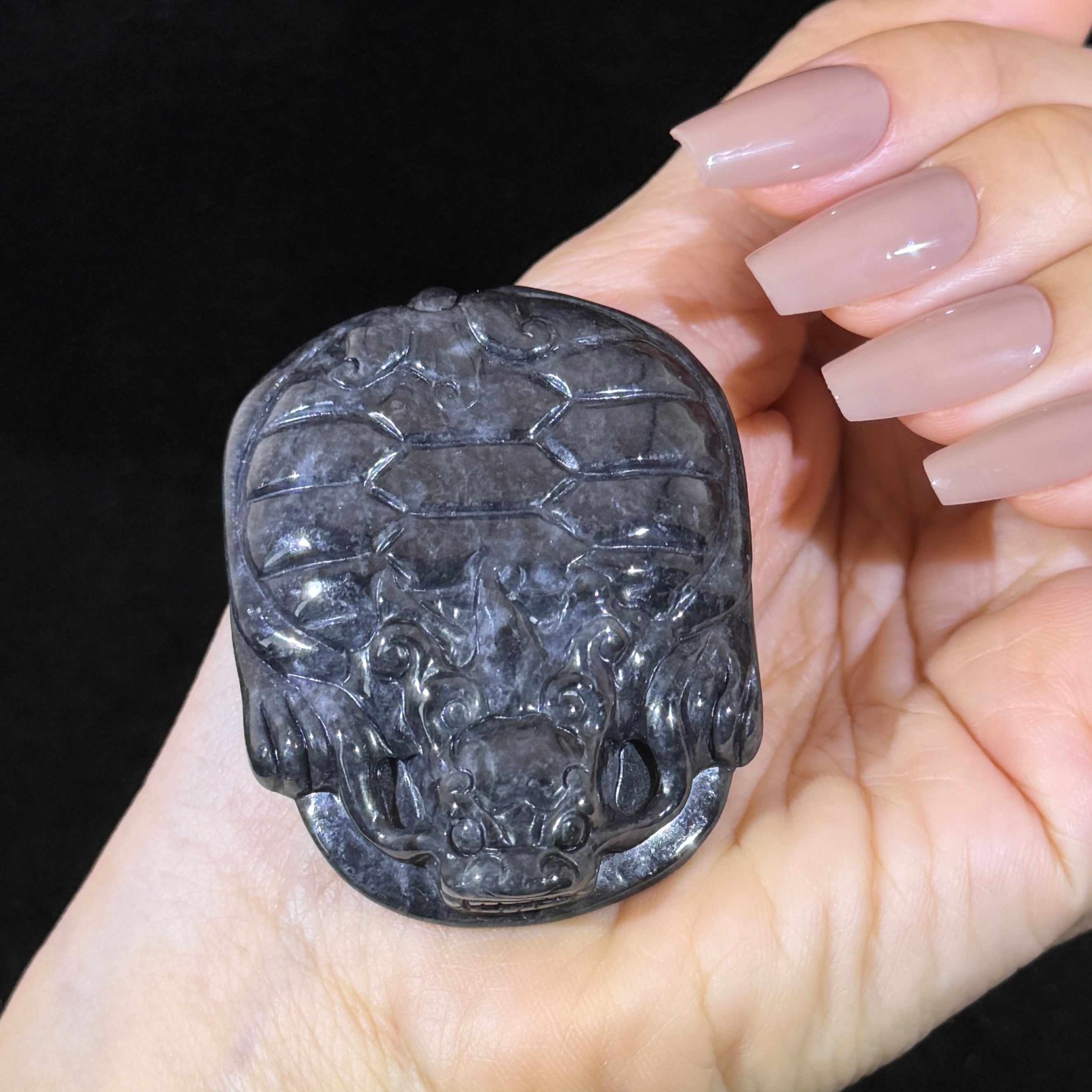 Type A Black Jade Dragon Tortoise Display