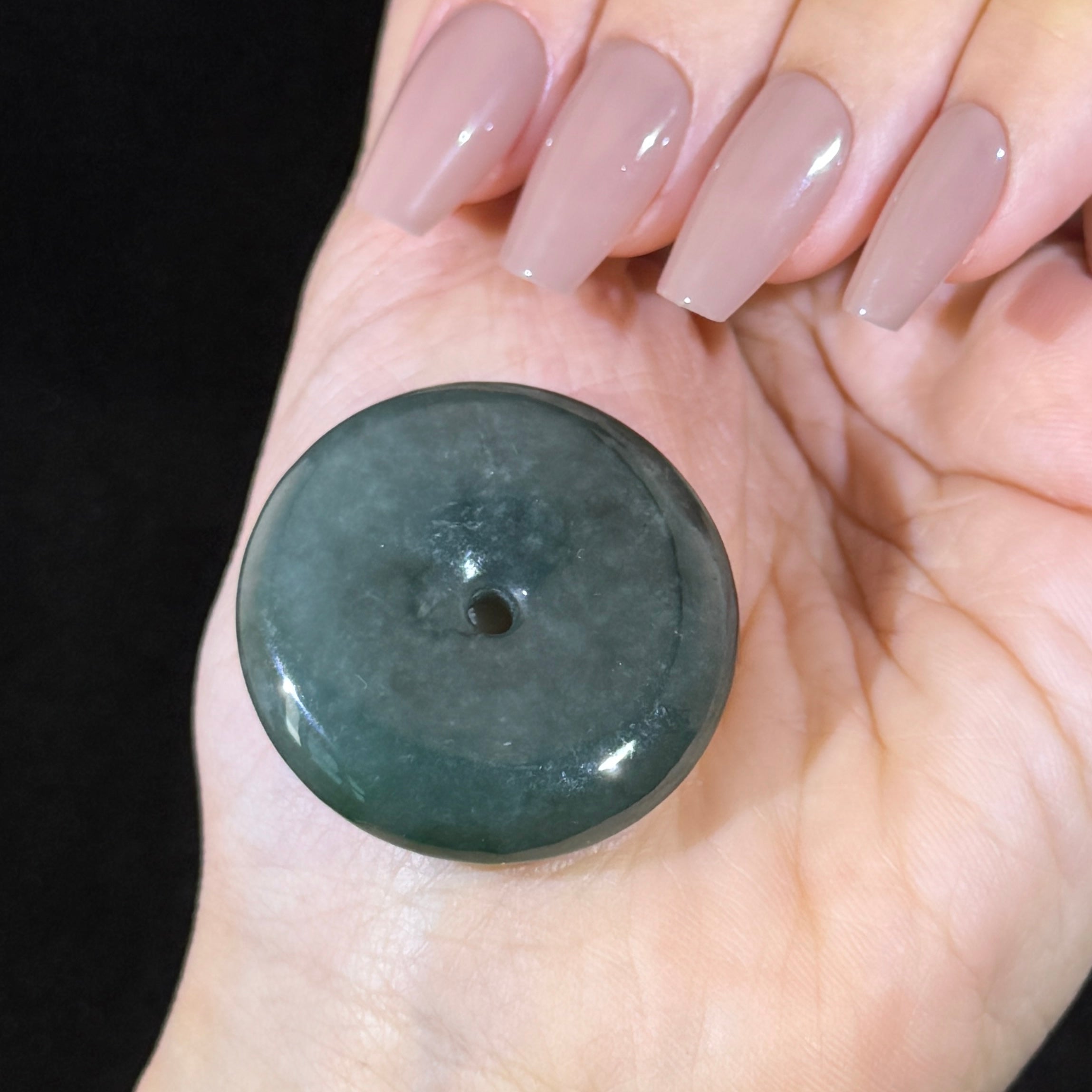 Type A Green Jade Ping An Kou Pendant