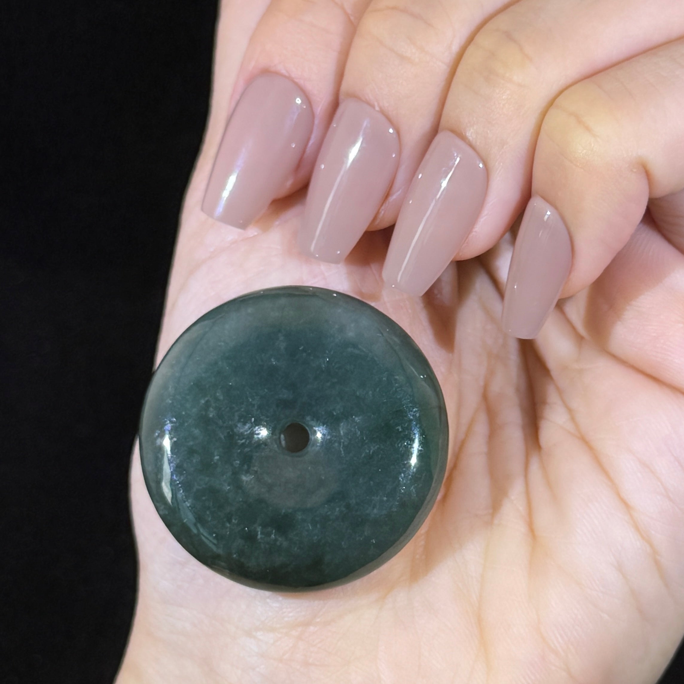 Type A Green Jade Ping An Kou Pendant