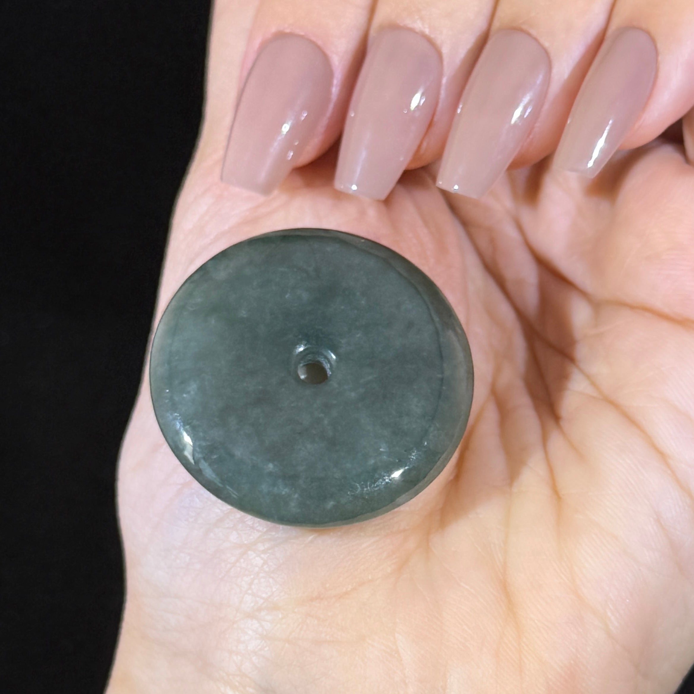 Type A Green Jade Ping An Kou Pendant